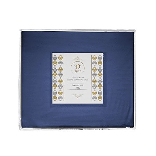 DELUXE Set de Sábanas para Cama de 1500 Hilos, Básicas, Fabricadas con Microfibra. Suaves, Antitranspirantes, Hipoalergénicas, Fáciles de Lavar. Calidad, Comodidad y Estilo. Tamaño King. Color Azul