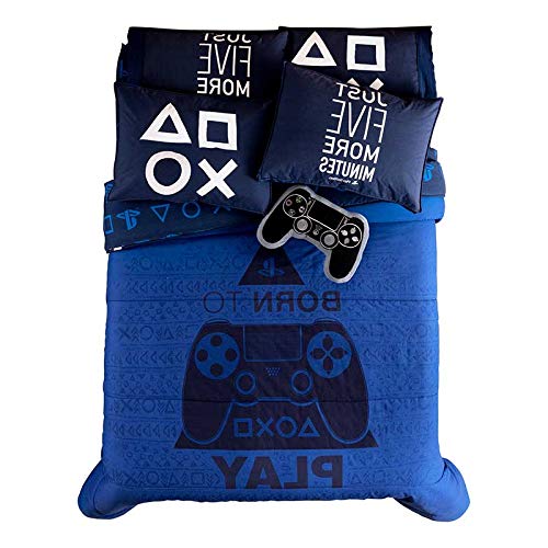 Playstation, Videojuegos, Juegos, Gamers, PS4 Ellos, Chicos, niños Azul Regalo EDREDÓN MATRIMONIAL, Colcha, 2 Vistas, Cama, decoración, habitación- EDICION Limitada