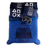 Playstation, Videojuegos, Juegos, Gamers, PS4 Ellos, Chicos, niños Azul Regalo EDREDÓN MATRIMONIAL, Colcha, 2 Vistas, Cama, decoración, habitación- EDICION Limitada