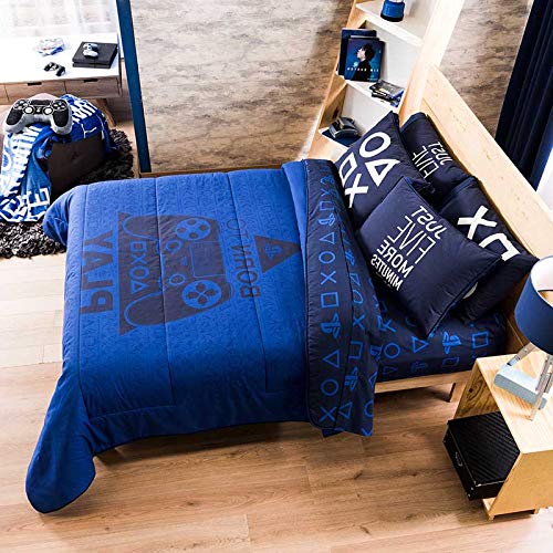 Playstation, Videojuegos, Juegos, Gamers, PS4 Ellos, Chicos, niños Azul Regalo EDREDÓN MATRIMONIAL, Colcha, 2 Vistas, Cama, decoración, habitación- EDICION Limitada