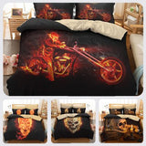 koongso 3d calavera conjuntos de ropa de cama de impresión de microfibra de poliéster decoración de Halloween fuego y Calavera conjuntos de edredón, The Ghouls, 3 Pcs Full, 1