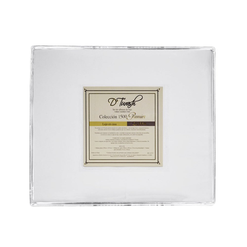 DETURASH Set de Sábanas para Cama de 1500 Hilos, de Lujo, Fabricadas con Microfibra Premium. Suaves, Antitranspirantes, Hipoalergénicas, Fáciles de Lavar. Calidad, Comodidad y Estilo. Tamaño Queen. Color Blanca