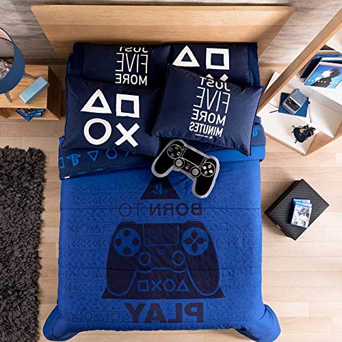 Playstation, Videojuegos, Juegos, Gamers, PS4 Ellos, Chicos, niños Azul Regalo EDREDÓN MATRIMONIAL, Colcha, 2 Vistas, Cama, decoración, habitación- EDICION Limitada