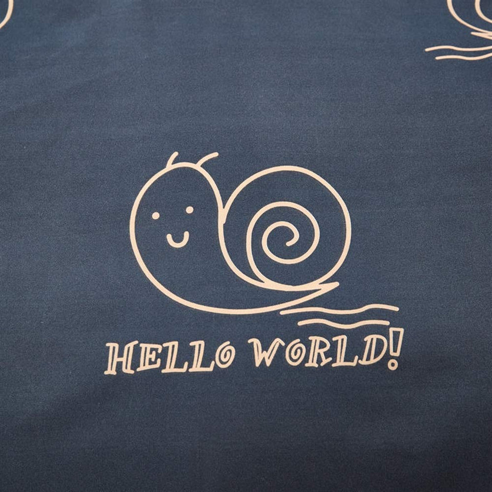 UOUL Sets de colchas Funda de edredón de algodón Cepillado Cremallera de una Pieza Sin decoloración Funda de niño Transpirable Juvenil Familia Joven Azul,Snails,Queen