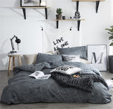 HOME-DCS Funda Nórdica Juego De Ropa para De Cama Sábanas 4 Piezas 100% Algodón Contemporáneo Geométrica Enrejado De La Raya Microfibra Hipoalergénico,Tamaño Completo Y Reina,B,Queen