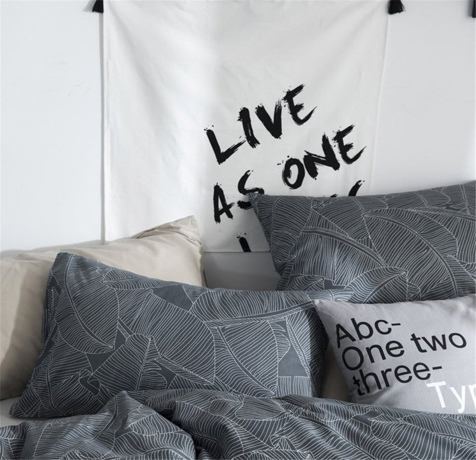 HOME-DCS Funda Nórdica Juego De Ropa para De Cama Sábanas 4 Piezas 100% Algodón Contemporáneo Geométrica Enrejado De La Raya Microfibra Hipoalergénico,Tamaño Completo Y Reina,B,Queen