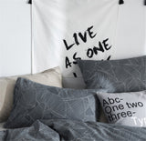 HOME-DCS Funda Nórdica Juego De Ropa para De Cama Sábanas 4 Piezas 100% Algodón Contemporáneo Geométrica Enrejado De La Raya Microfibra Hipoalergénico,Tamaño Completo Y Reina,B,Queen