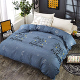 UOUL Conjuntos De Colchas Algodón Una Pieza Funda De Colcha Cremallera Sin Desvanecimiento Transpirable Adecuado para Dormitorios Star Moon Twin,Blue Star,King