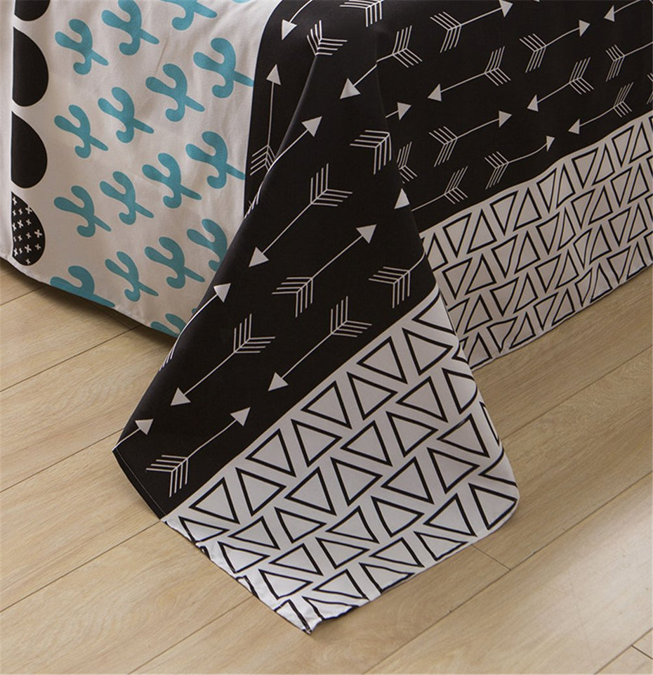 Funda Nórdica Juegos De Ropa De Cama 4 Piezas 100% Poliéster 1*Funda Edredón 1*Sábana Planas 2*Fundas De Almohada, Tamaño Gemela Completo Reina Rey Contemporánea Geométrico Raya Enrejado,A,220*240Cm