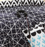 Funda Nórdica Juegos De Ropa De Cama 4 Piezas 100% Poliéster 1*Funda Edredón 1*Sábana Planas 2*Fundas De Almohada, Tamaño Gemela Completo Reina Rey Contemporánea Geométrico Raya Enrejado,A,220*240Cm