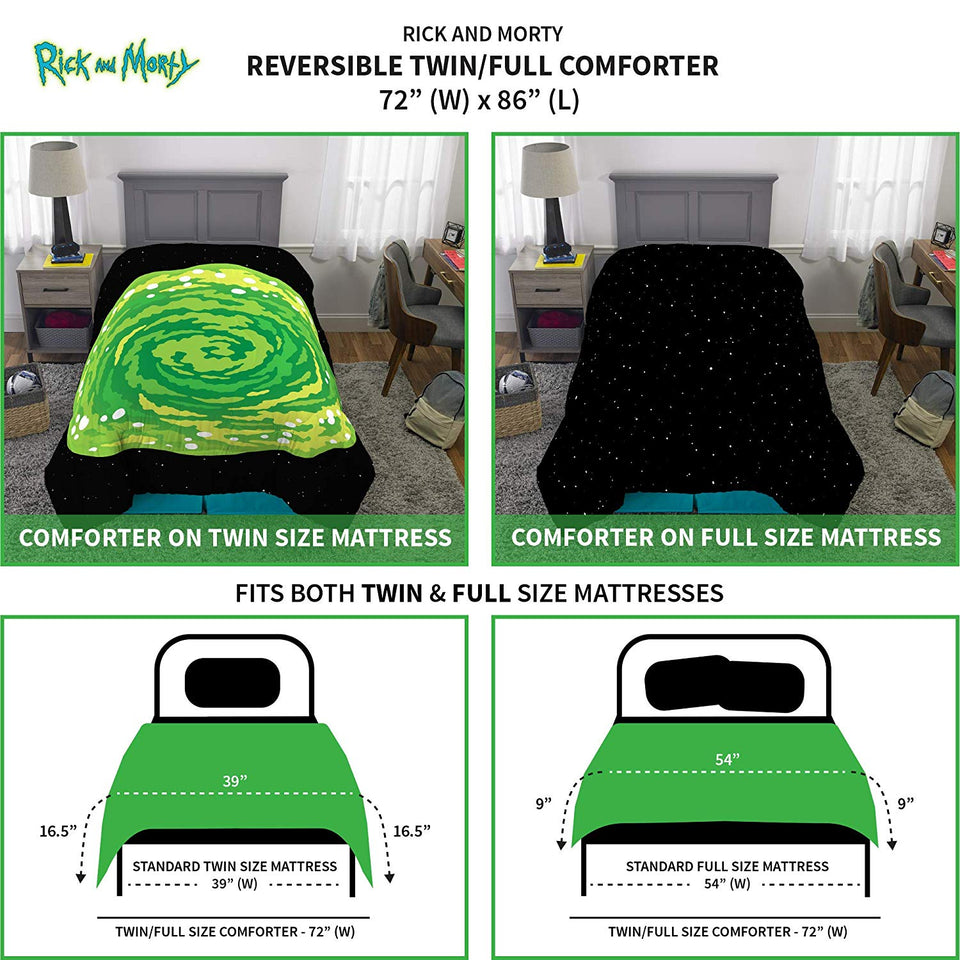 RICK AND MORTY ML9548 - Edredón para Cama Doble