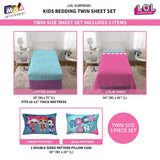 L.O.L. Surprise! Juego de sábanas de Microfibra Suave para niños, Blue Pink - Full Size 4 Piece Pack, Blue Pink - Full Size 4 Piece Pack, 1, 1