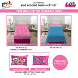 L.O.L. Surprise! Juego de sábanas de Microfibra Suave para niños, Pink Blue - Twin Size 3 Piece Pack, Pink Blue - Twin Size 3 Piece Pack, 1
