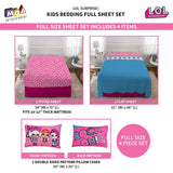 L.O.L. Surprise! Juego de sábanas de Microfibra Suave para niños, Blue Pink - Full Size 4 Piece Pack, Blue Pink - Full Size 4 Piece Pack, 1, 1