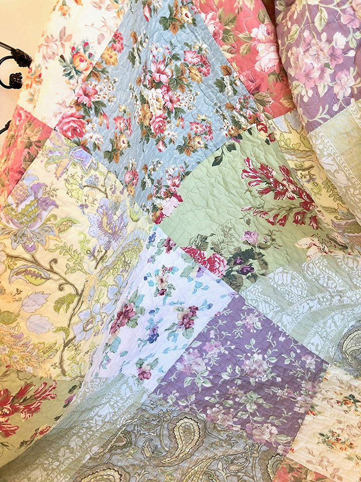 Greenland Home GL-0809CMSQ Blooming Prairie Quilt Set, Full/Queen